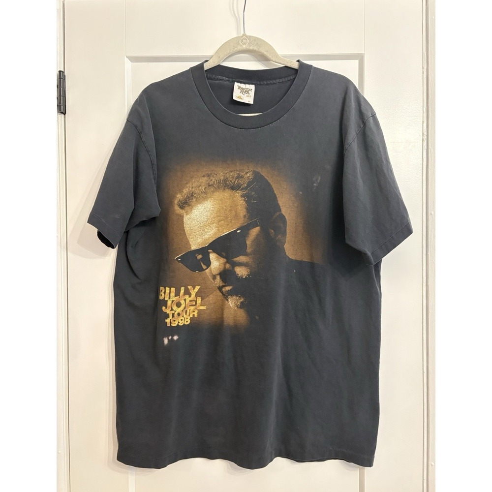 Vintage 1998 Billy Joel Adult XL Double-Sided Tennesse River Gold Tee Shirt